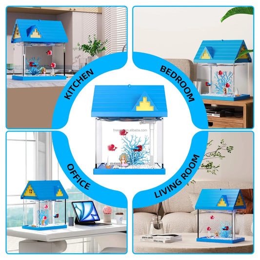2 Gallon Acrylic Fish Tank Starter Kit with Filter