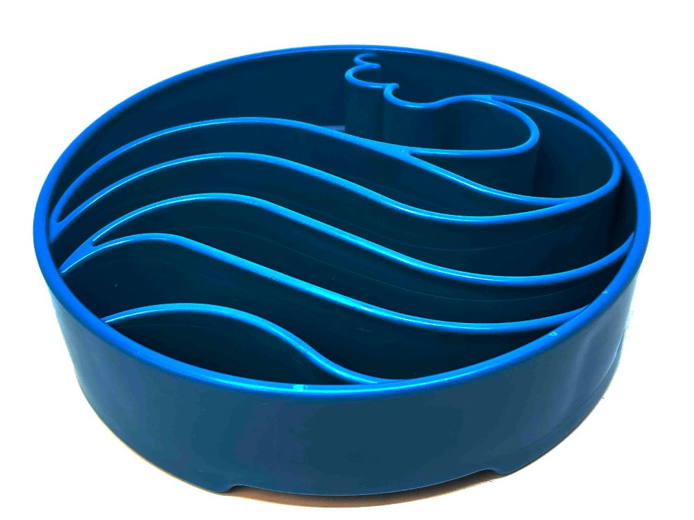 Wave eBowl Deep Slow Feeder Dog Bowl for Enrichment | Made in USA