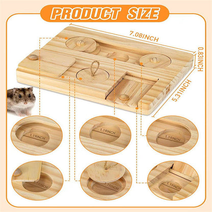 Wooden Hamster Feeder Household Feeding Snack Dispenser