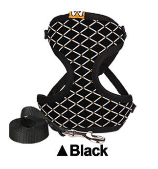 Rhinestone Cat Harness And Leash Set Breathable Mesh Small Pet Vest Harnesses Outdoor Walking Leads For Cats Puppy Dogs