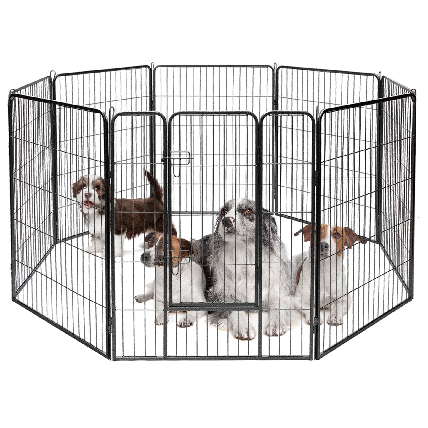 8 Metal Panel Heavy Duty Pet Playpen Dog Fence with Door