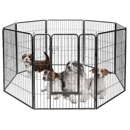 8 Metal Panel Heavy Duty Pet Playpen Dog Fence with Door
