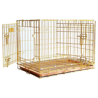 24-42" Collapsible Copper Gold Dog Crate GLD24/30/36/42