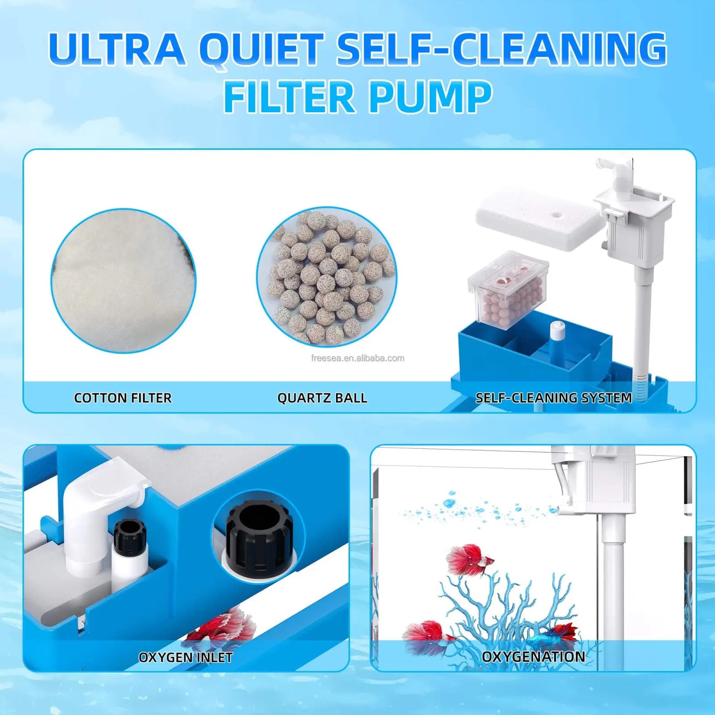 2 Gallon Acrylic Fish Tank Starter Kit with Filter