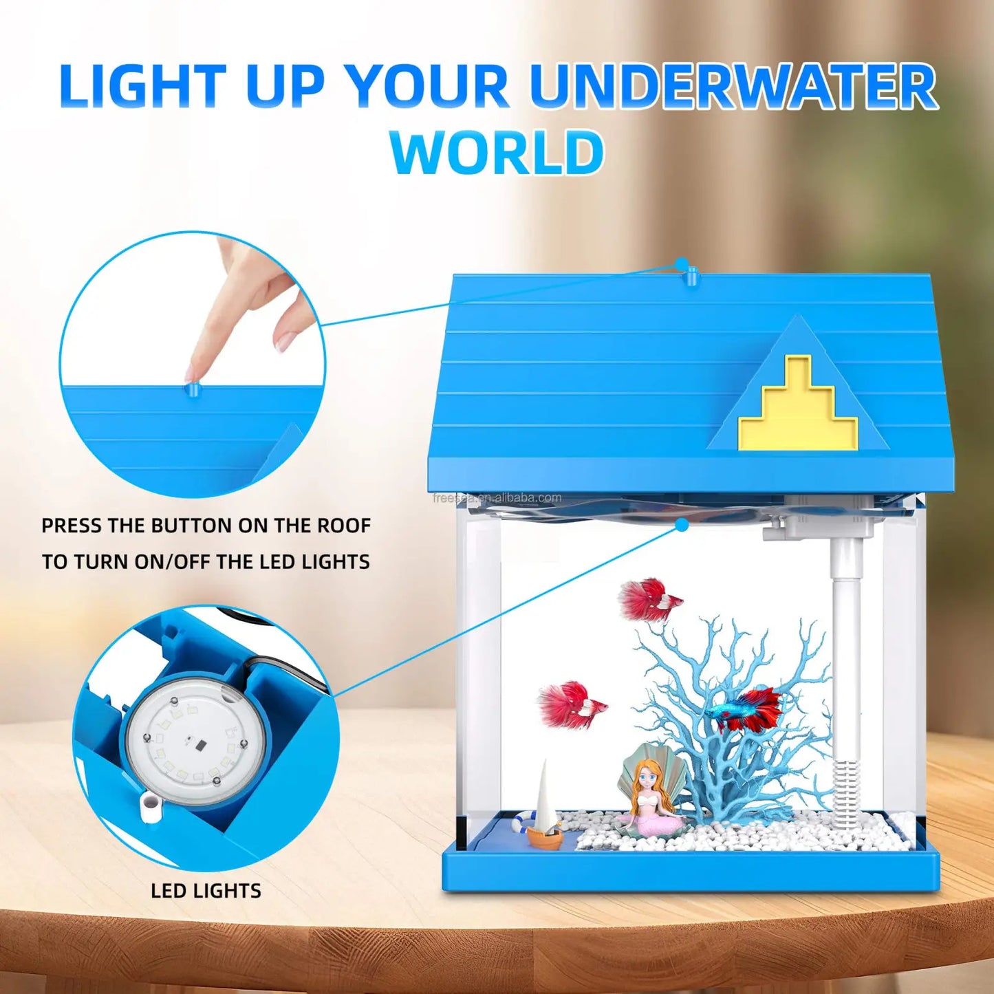 2 Gallon Acrylic Fish Tank Starter Kit with Filter