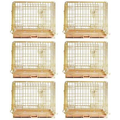 24-42" Collapsible Copper Gold Dog Crate GLD24/30/36/42
