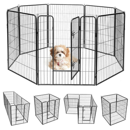 8 Metal Panel Heavy Duty Pet Playpen Dog Fence with Door