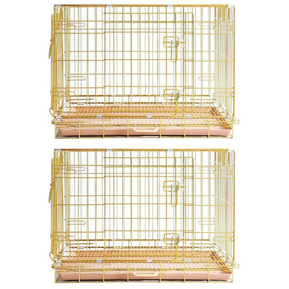 24-42" Collapsible Copper Gold Dog Crate GLD24/30/36/42