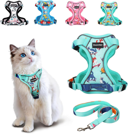 Cat Harness and Leash Set Escape Proof Reflective Adjustable Vest