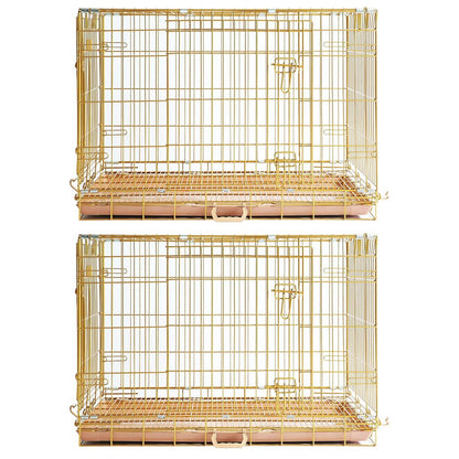 24-42" Collapsible Copper Gold Dog Crate GLD24/30/36/42