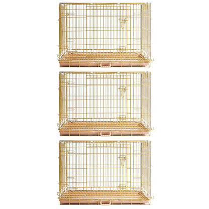 24-42" Collapsible Copper Gold Dog Crate GLD24/30/36/42