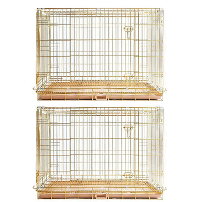 24-42" Collapsible Copper Gold Dog Crate GLD24/30/36/42