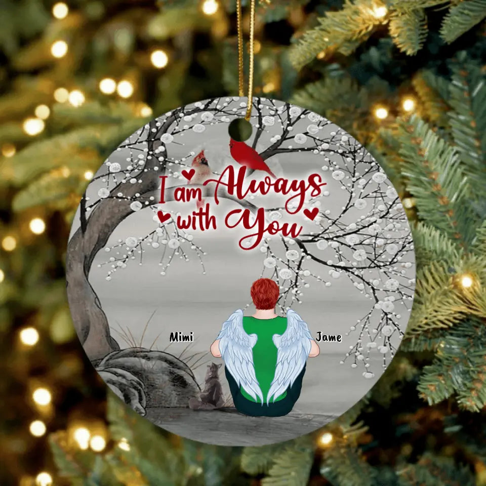 Personalized Pet Memorial Ornament - Up to 4 Pets - Best Gift For Dog/Cat Lover - I Am Always With You