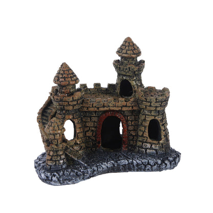 Castle water grass landscaping fish tank resin ornaments
