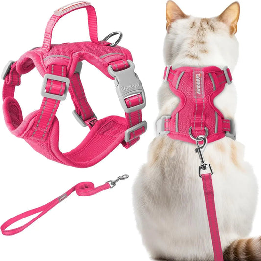 Escape Proof Cat Harness Leash Reflective Adjustable Vest Soft Breathable
