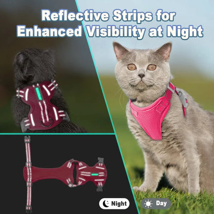 Escape Proof Cat Harness Leash Reflective Adjustable Vest Soft Breathable