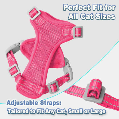 Escape Proof Cat Harness Leash Reflective Adjustable Vest Soft Breathable