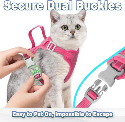 Escape Proof Cat Harness Leash Reflective Adjustable Vest Soft Breathable