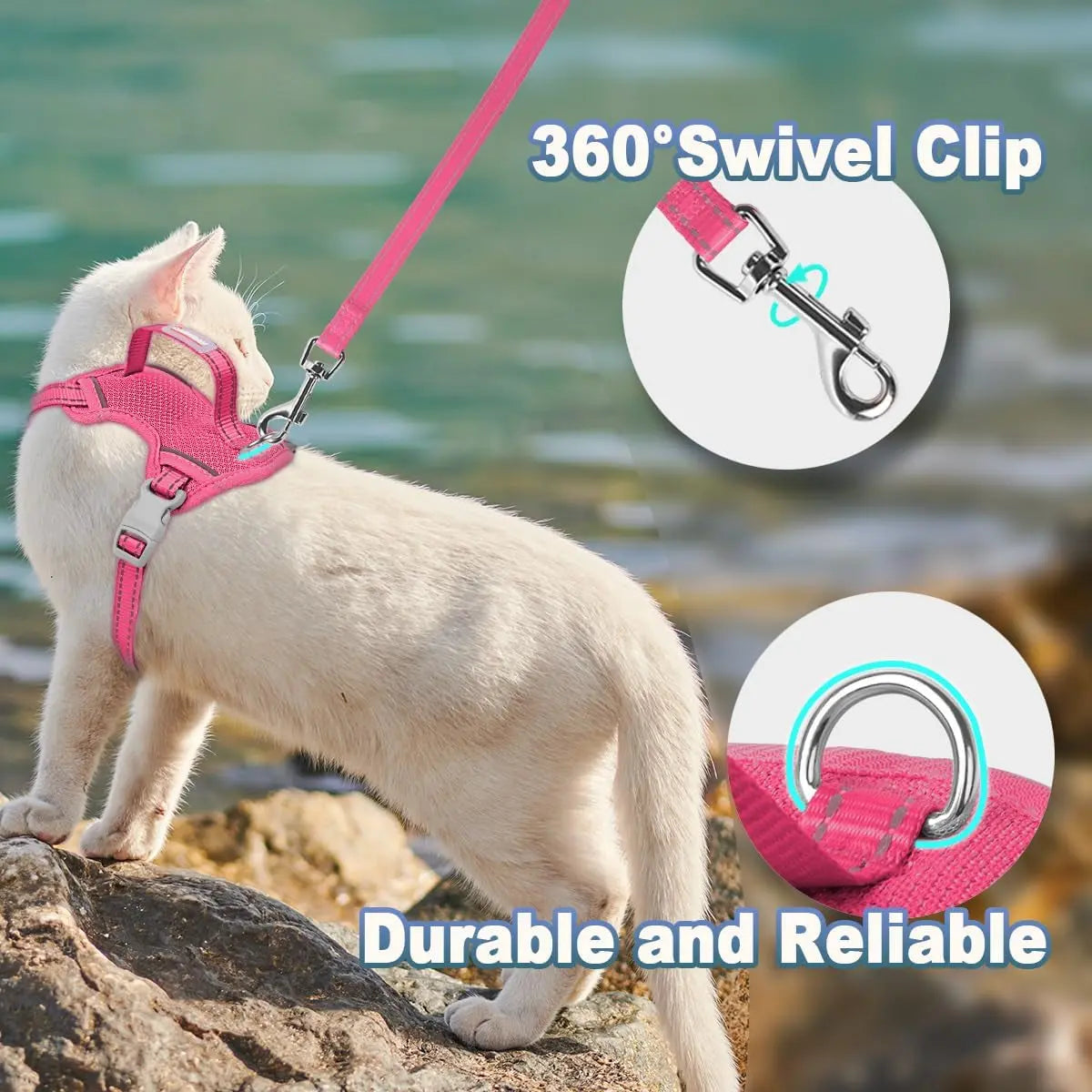 Escape Proof Cat Harness Leash Reflective Adjustable Vest Soft Breathable