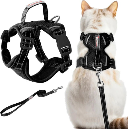 Escape Proof Cat Harness Leash Reflective Adjustable Vest Soft Breathable