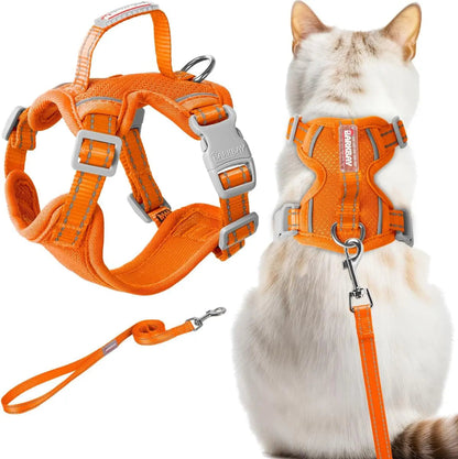 Escape Proof Cat Harness Leash Reflective Adjustable Vest Soft Breathable