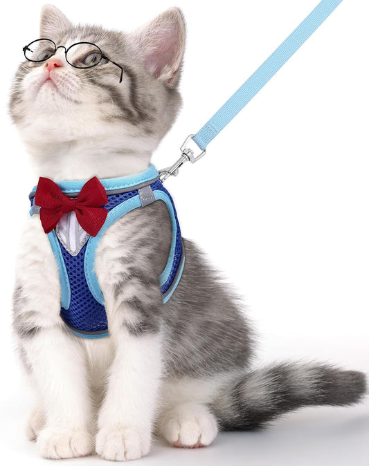 Escape Proof Cat Harness Leash Set Reflective Breathable Adjustable