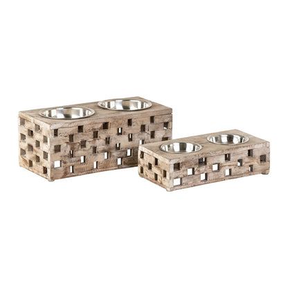 Huntley Pet Elevated Dog and Cat Double Bowl Feeder