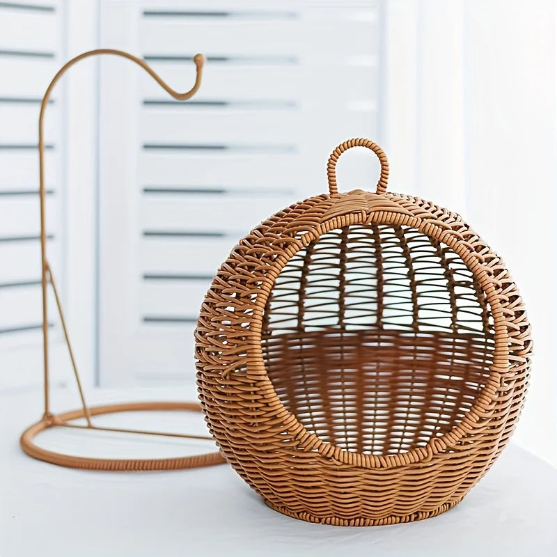 Luxury Fruit Basket Cat Hammock bed Hand Woven Storage Basket Comfortable Heavy Carton Packaging Not Easy To Damage for Pets