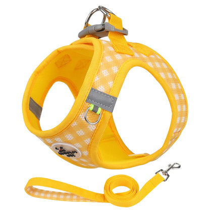Stylish Checkered Cat Harness and Leash Set for Safe Adventures