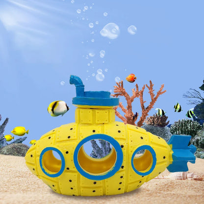 1PC Aquarium Decoration Resin Submarine Ornament Fish Tank Scenic Decoration Shrimp Hideout Submarine Theme Aquarium Decorations