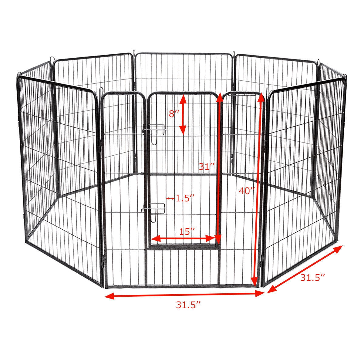 8 Metal Panel Heavy Duty Pet Playpen Dog Fence with Door