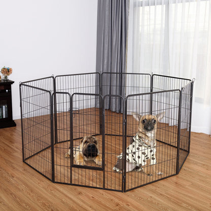 8 Metal Panel Heavy Duty Pet Playpen Dog Fence with Door