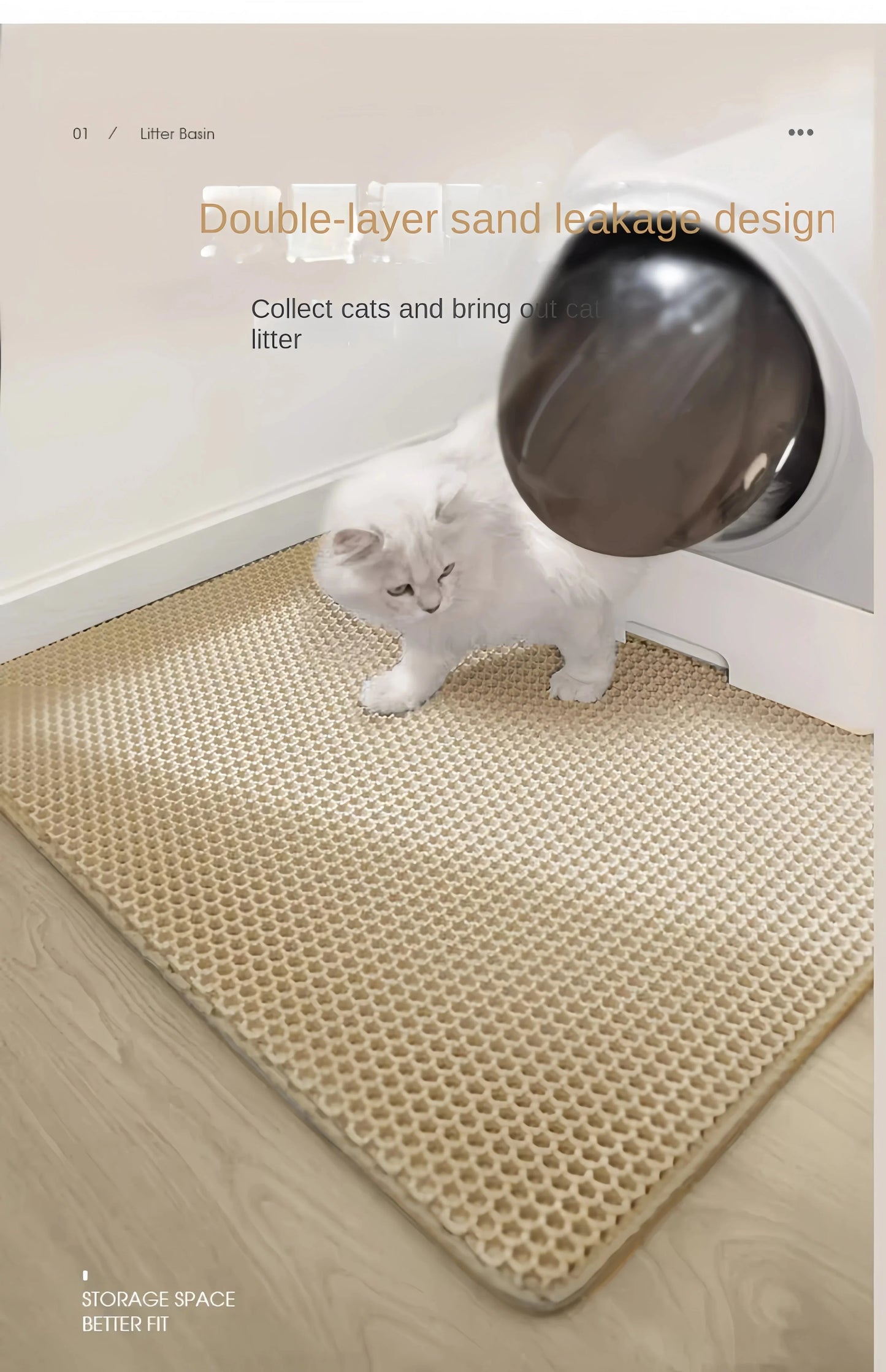 Large Cat Litter Mat | Double Layer Waterproof Honeycomb Design with EVA Foam