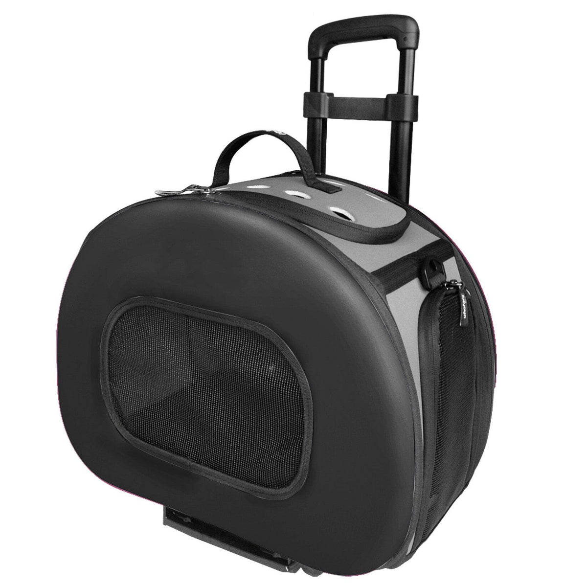 Pet Life ® 'Final Destination' Airline Approved 2-in-1 Tough-Shell Wheeled Collapsible Travel Fashion Pet Dog Carrier Crate