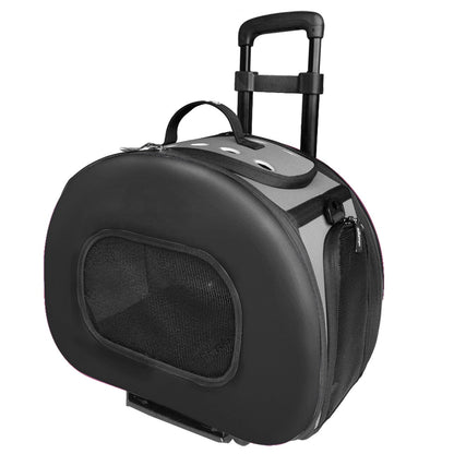 Pet Life ® 'Final Destination' Airline Approved 2-in-1 Tough-Shell Wheeled Collapsible Travel Fashion Pet Dog Carrier Crate